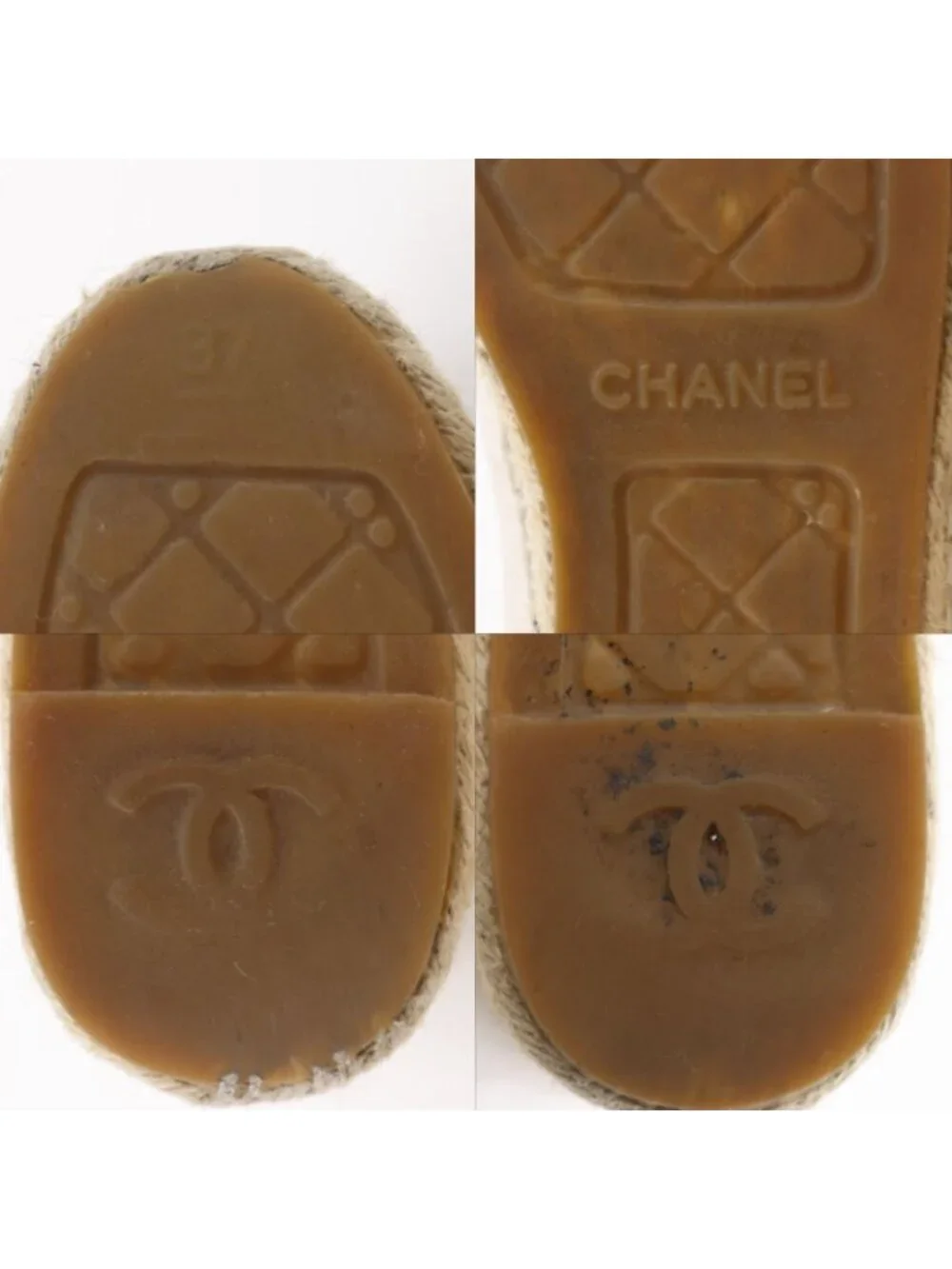 Chanel Espadrilles CC Logo B Lambskin White Slip Ons Slipper